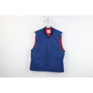 Vintage 90s Streetwear Mens Medium Distressed Quilted Mechanic Workwear Vest USA